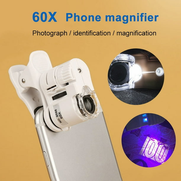 BCLGCF Phones Microscope for Universal Smart Phones iPhone and Tablets Mini Portable Microscope Universal Clip Type 60X LED Microscope Jewelry Magnifier BCLGCF Phones Microscope for Universal Smart Phones iPhone and Tablets Mini Portable Microscope Universal Clip Type 60X LED Microscope Jewelry Magnifier